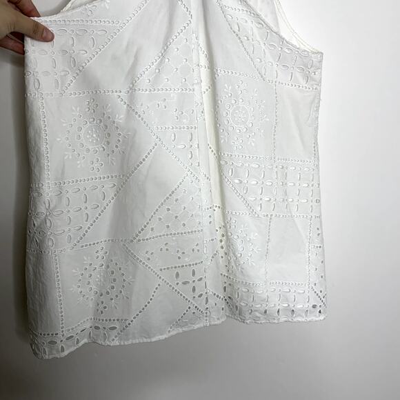 Hatch Collection Ella Eyelet Swing Style Blouse White Maternity Womens Medium - Picture 8 of 12